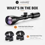 Hawke Vantage 3-9x50 Duplex Reticle 30/30 Riflescope Bundle with 2-Piece 1-inch Mount Rings (Medium)