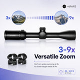 Hawke Nitrogen-Filled Vantage 3-9x40 Riflescope Bundle with 1-inch Mount Rings (Medium)