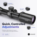 Hawke Nitrogen-Filled Vantage 3-9x40 Riflescope Bundle with 1-inch Mount Rings (Medium)