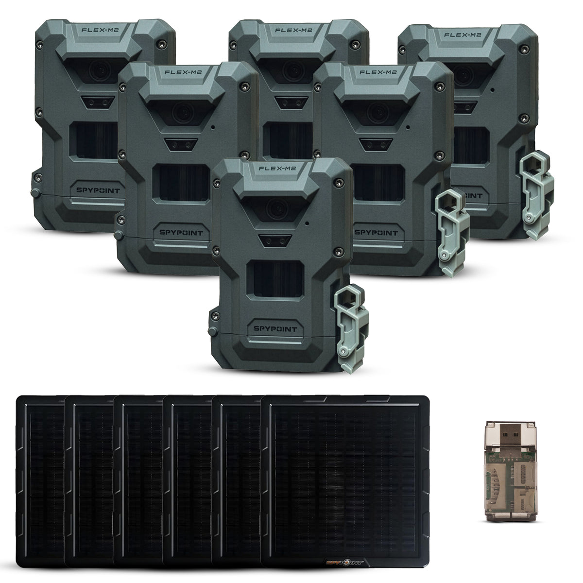 Spypoint FLEX-M2 Trail Camera with 32MP and 90ft Detection Range 6-Pack Bundle