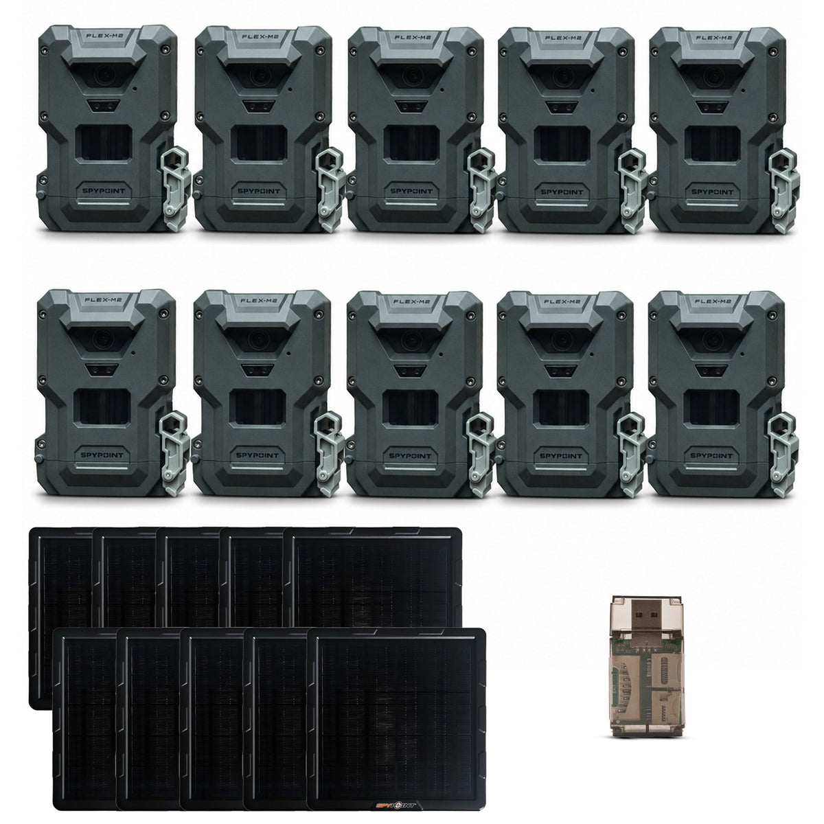 Spypoint FLEX-M2 Trail Camera with 90ft Detection Range 10-Pack Bundle