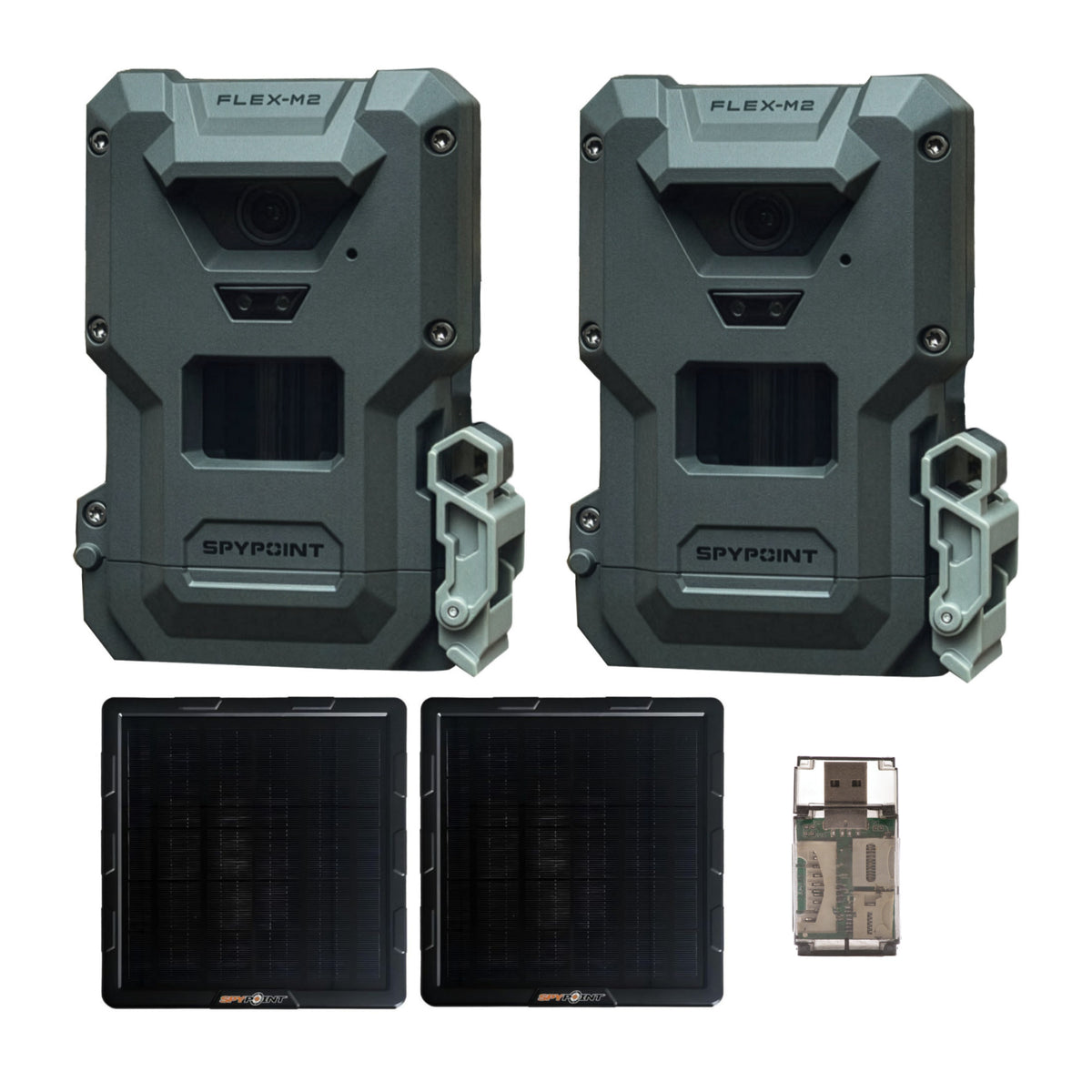 Spypoint FLEX-M2 32MP Trail Camera with 90ft Detection Range and Solar Panel Bundle