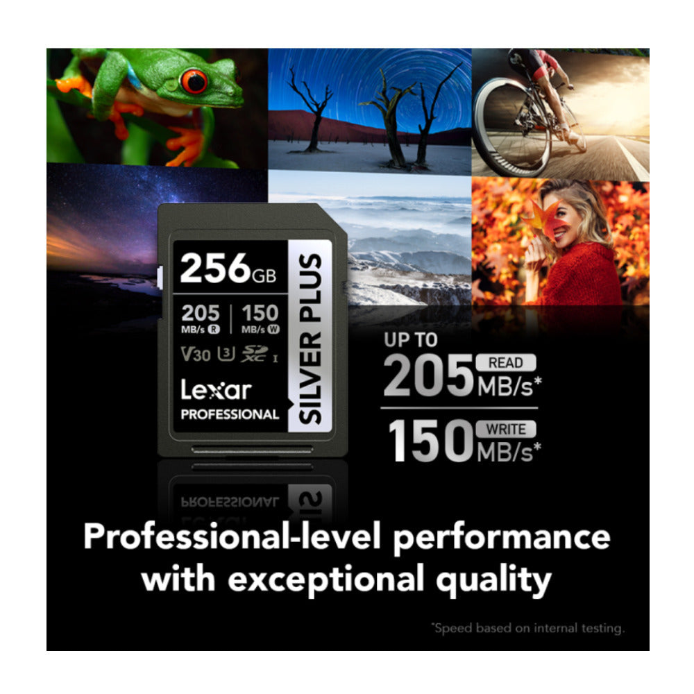 Lexar 256GB Professional SILVER PLUS UHS-I SDXC V30 Memory Card