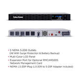 CyberPower CP2000PFCRM1U Rackmount UPS (Black) 2000VA 1200W Sine Wave, 1U
