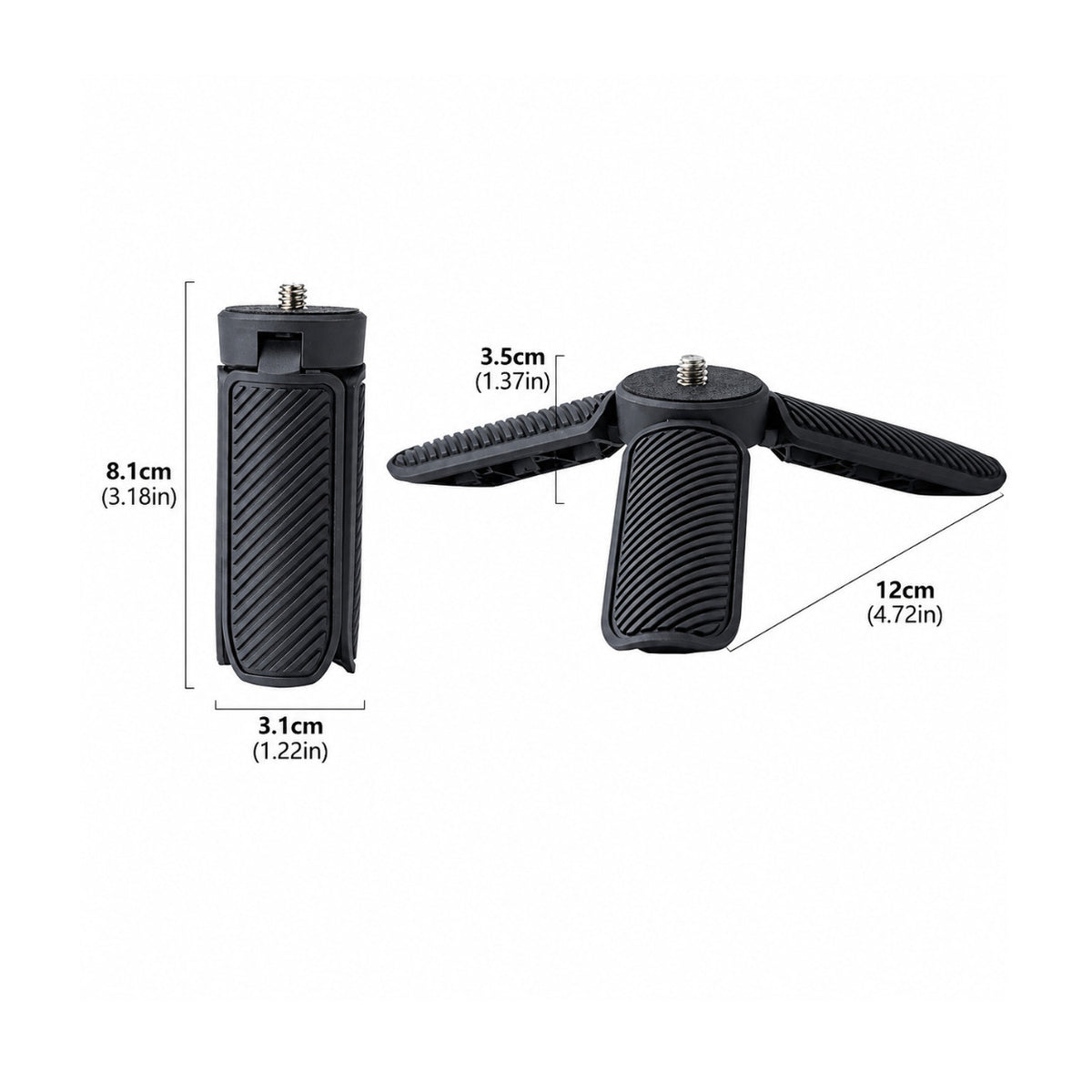 Xtra Mini 2-in-1 Compact Tripod Combo for Hands-free Recording with Action Cameras