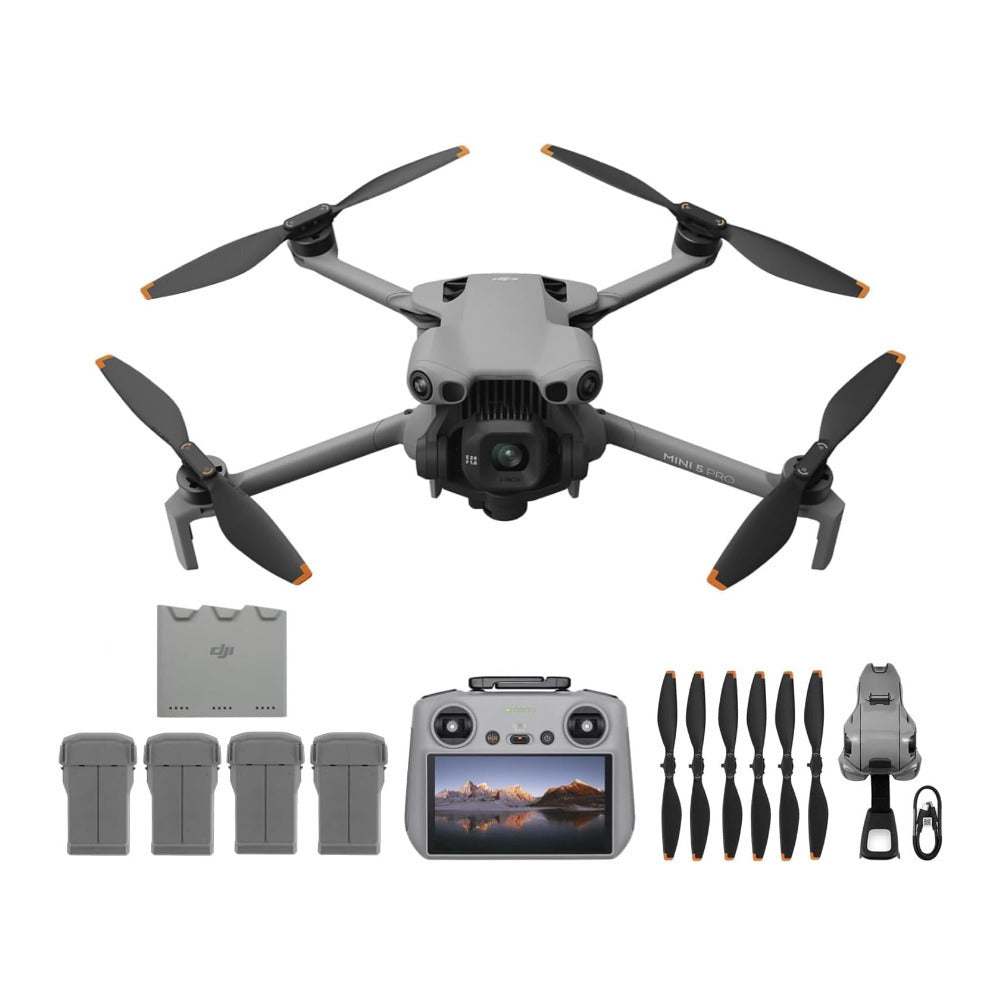 DJI Mini 5 Pro (Gray) Fly More Combo with DJI RC 2, 4 Battery Bundle (13 Items)
