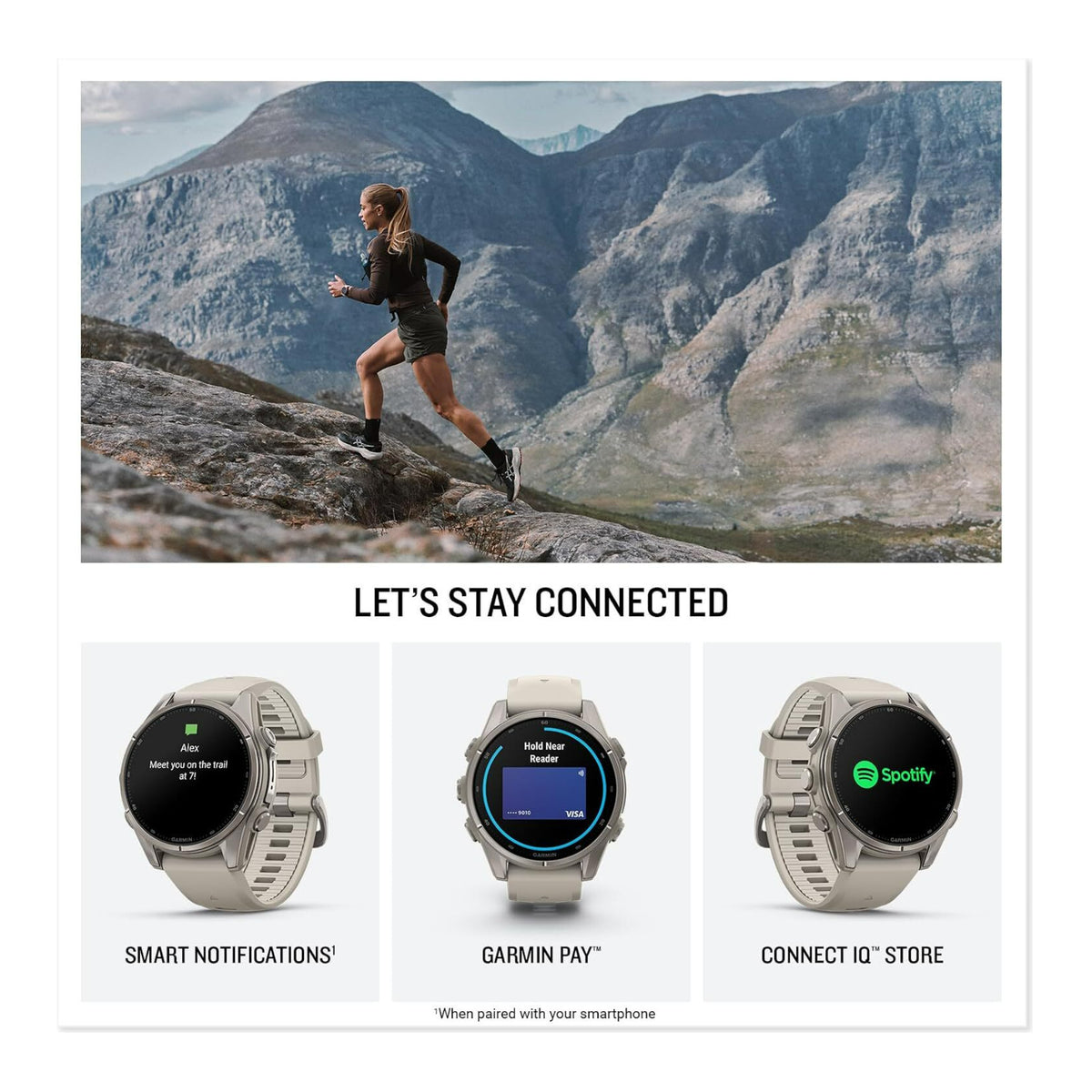 Garmin fenix 9 43mm AMOLED GPS Smartwatch (Titanium/Fog Gray)
