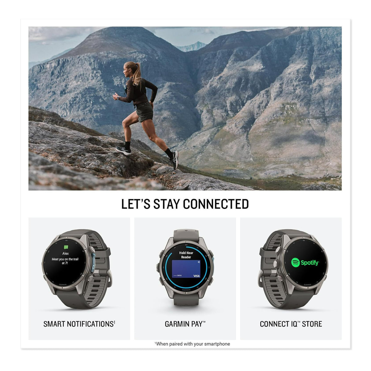 Garmin fenix 9 43mm AMOLED GPS Smartwatch (Titanium/Pebble Gray)