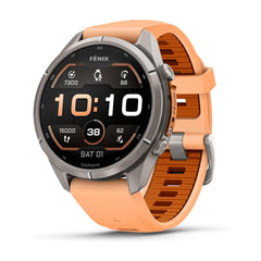 Garmin fenix 9 Pro AMOLED GPS 43mm Multisport Smartwatch (Shell Pink/ Autumn Orange Silicone Band)