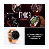 Garmin fenix 9 Pro 43mm AMOLED GPS Smartwatch (Shell Pink/ Autumn Orange)