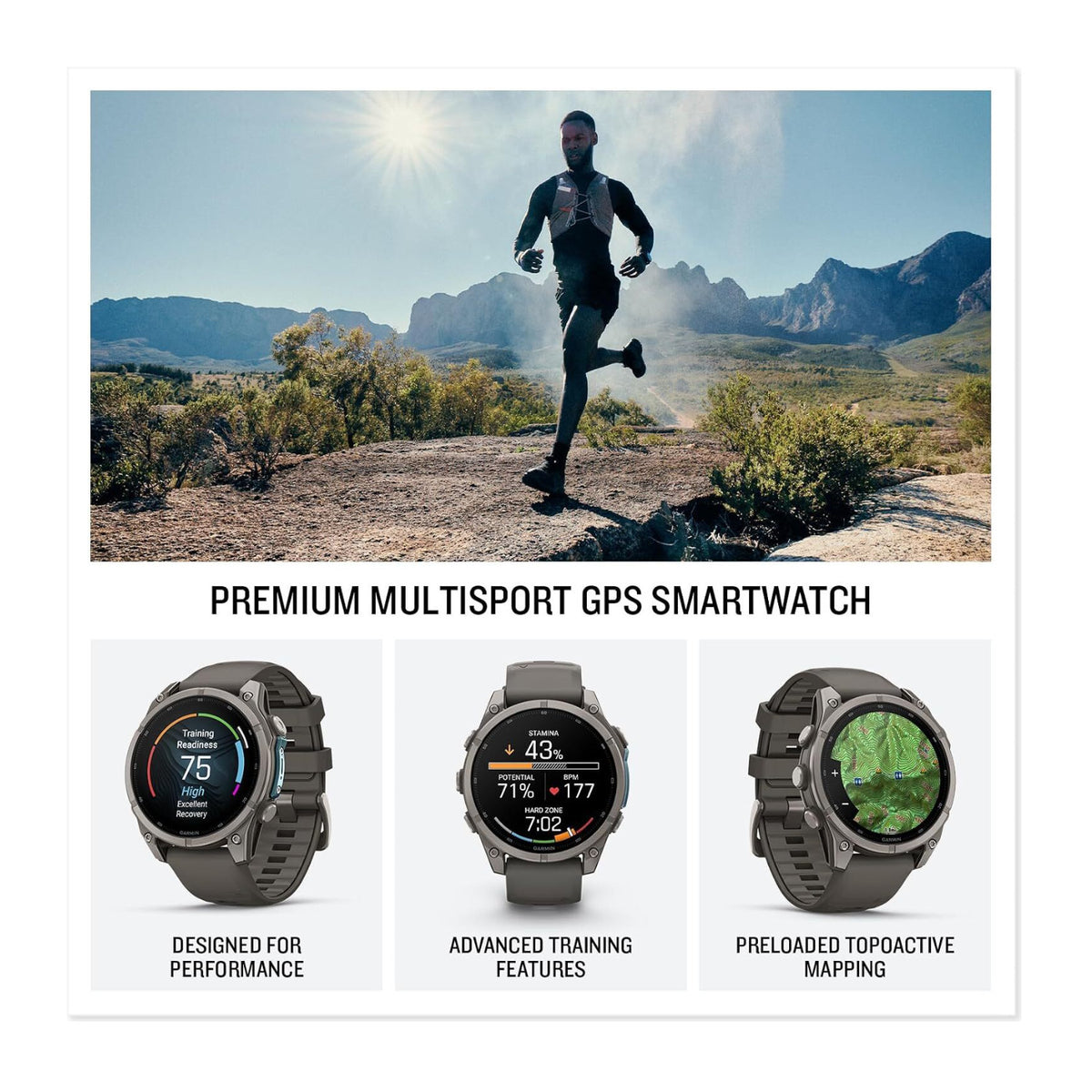 Garmin fenix 9 AMOLED GPS 47mm Smartwatch (Titanium/Pebble Gray)
