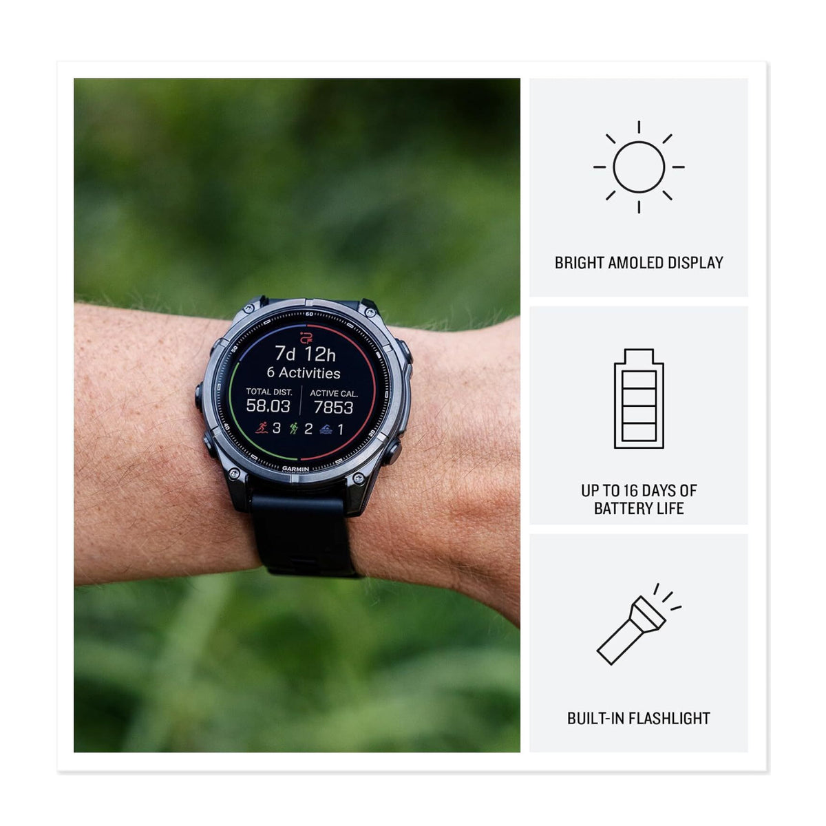 Garmin fenix 9 AMOLED GPS 47mm Smartwatch (Titanium/Pebble Gray)