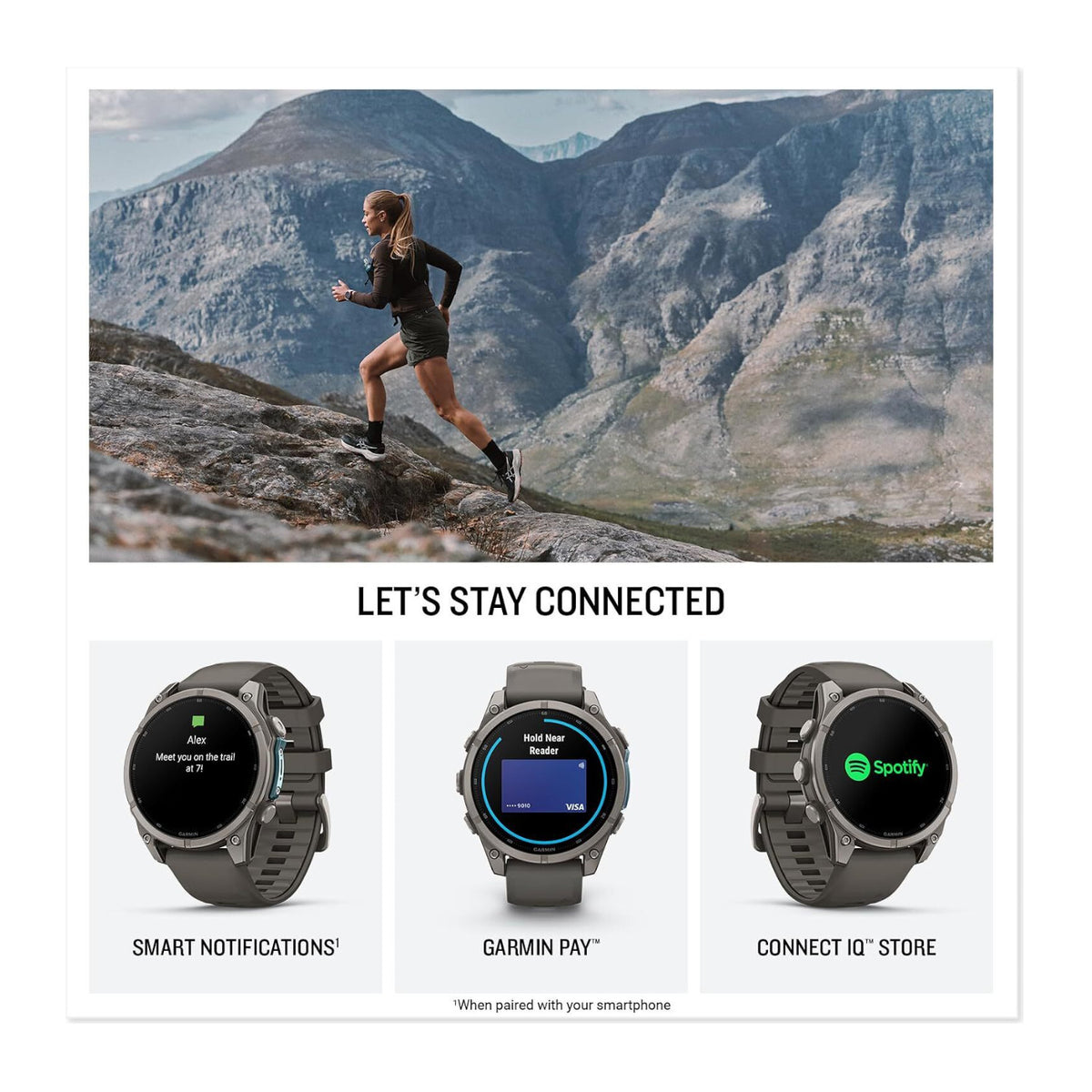 Garmin fenix 9 AMOLED GPS 47mm Smartwatch (Titanium/Pebble Gray)