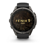 Garmin fenix 9 Pro AMOLED GPS 43mm Multisport Smartwatch (Carbon Gray DLC Titanium/Pebble Gray Band)