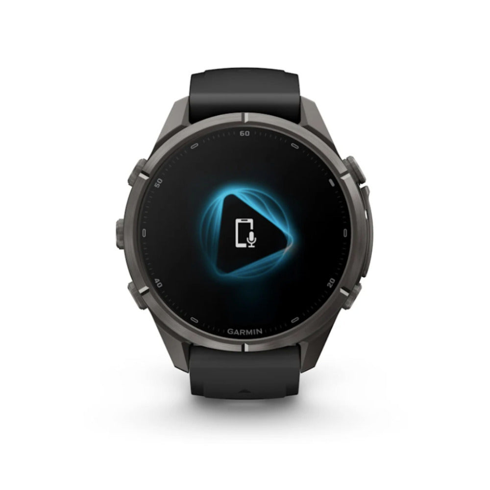 Garmin fenix 9 Pro AMOLED GPS 43mm Multisport Smartwatch (Carbon Gray DLC Titanium/Pebble Gray Band)