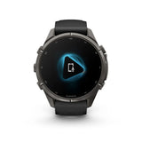 Garmin fenix 9 Pro AMOLED GPS 43mm Multisport Smartwatch (Carbon Gray DLC Titanium/Pebble Gray Band)