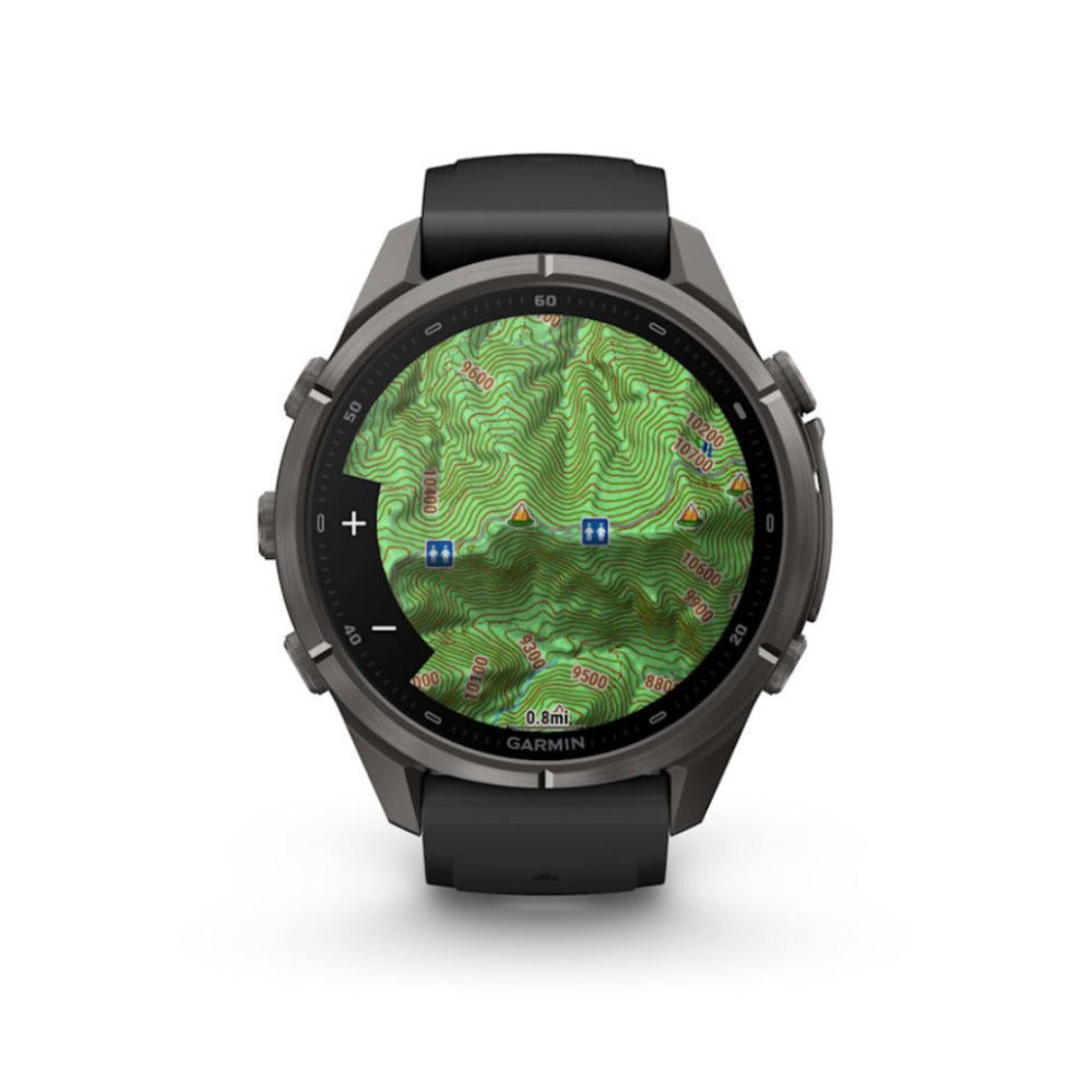 Garmin fenix 9 Pro AMOLED GPS 43mm Multisport Smartwatch (Carbon Gray DLC Titanium/Pebble Gray Band)