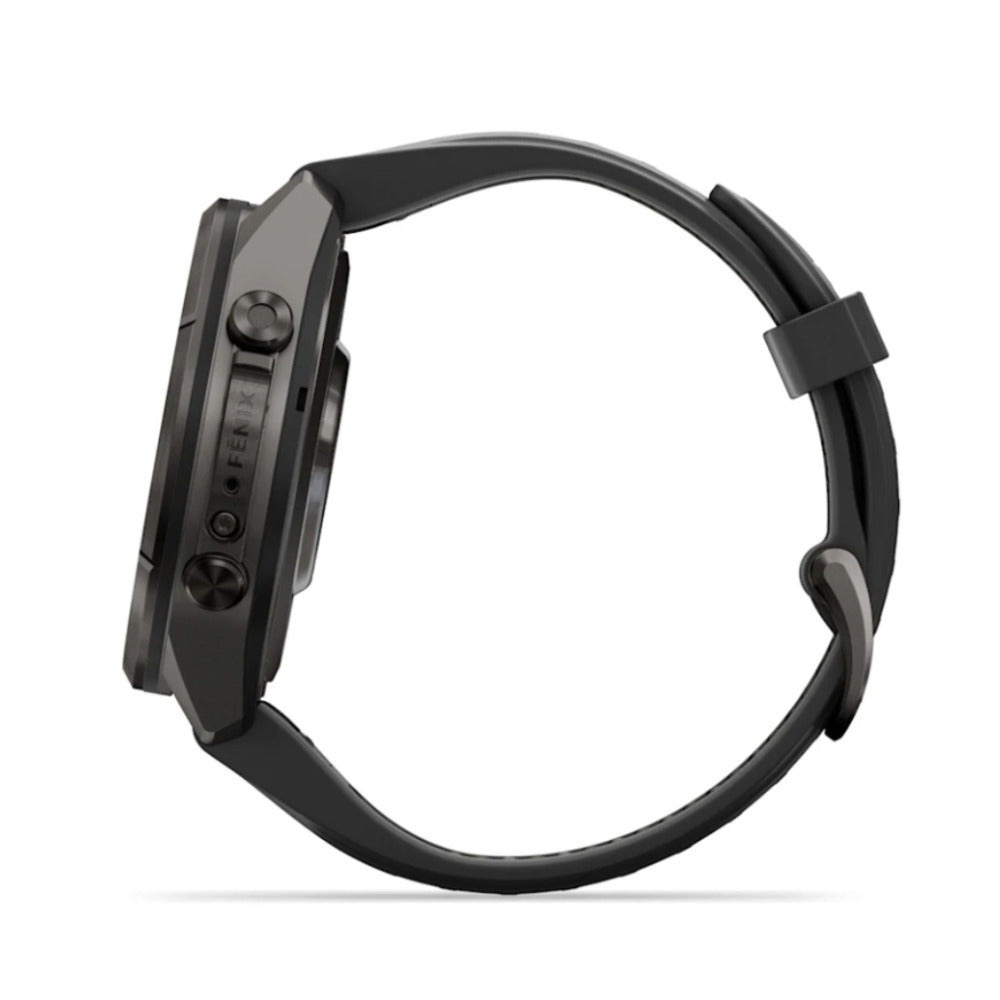 Garmin fenix 9 Pro AMOLED GPS 43mm Multisport Smartwatch (Carbon Gray DLC Titanium/Pebble Gray Band)