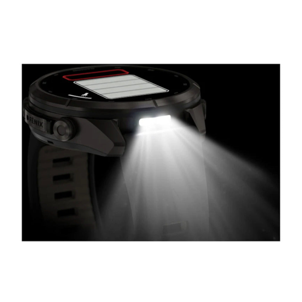 Garmin fenix 9 Pro AMOLED GPS 43mm Multisport Smartwatch (Carbon Gray DLC Titanium/Pebble Gray Band)