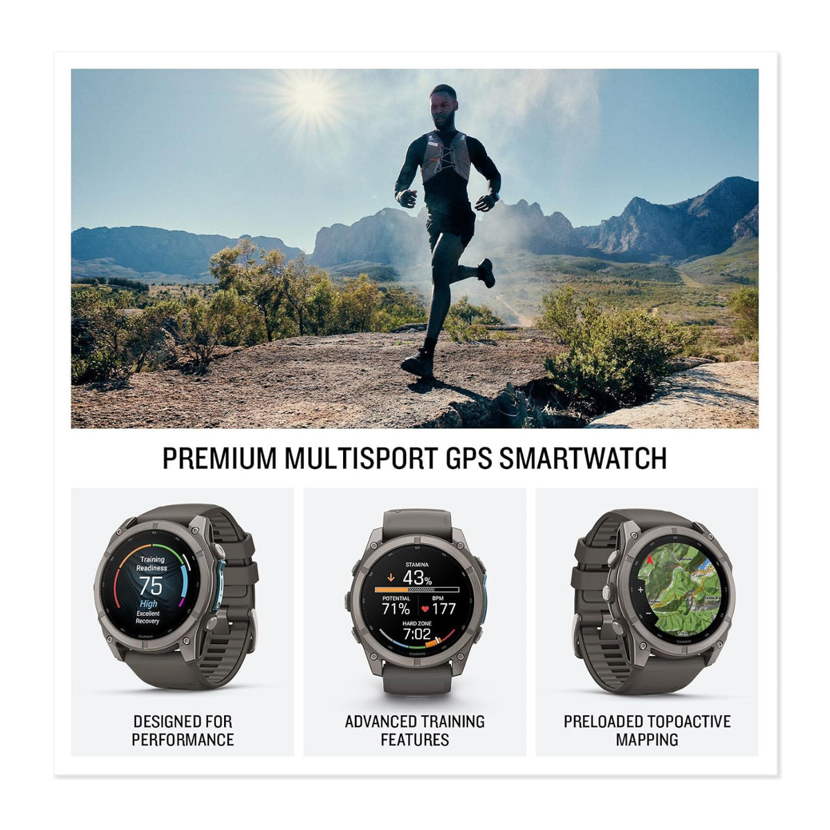 Garmin fenix 9 AMOLED GPS 51mm Smartwatch (Titanium/ Pebble Gray)