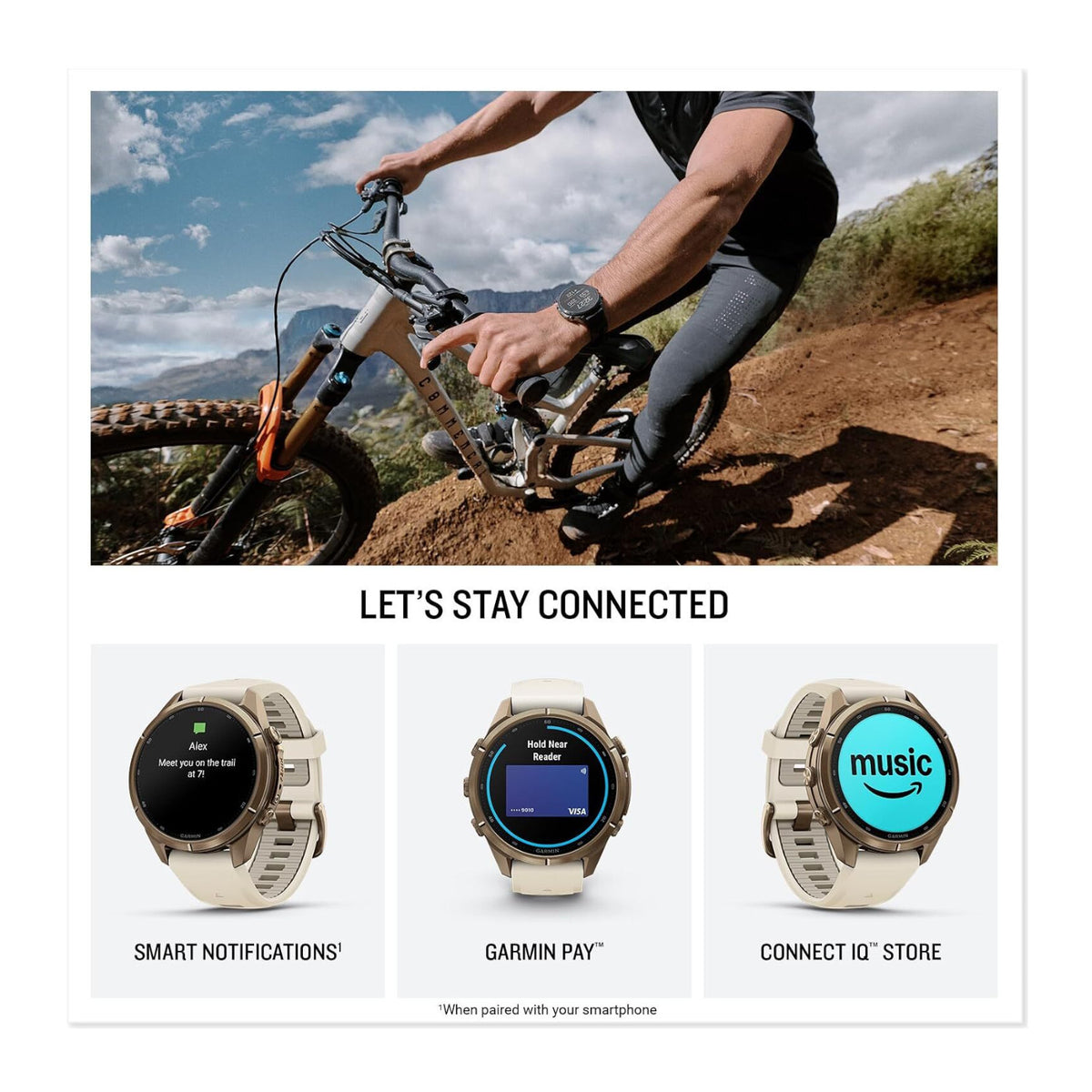 Garmin fenix 9 Pro AMOLED GPS 43mm Multisport Smartwatch (Autumn Gold Titanium/French Gray Band)