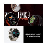 Garmin fenix 9 Pro AMOLED GPS 43mm Multisport Smartwatch (Titanium, Fog Gray/Sandstone Band)