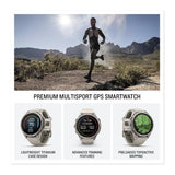 Garmin fenix 9 Pro AMOLED GPS 43mm Multisport Smartwatch (Titanium, Fog Gray/Sandstone Band)