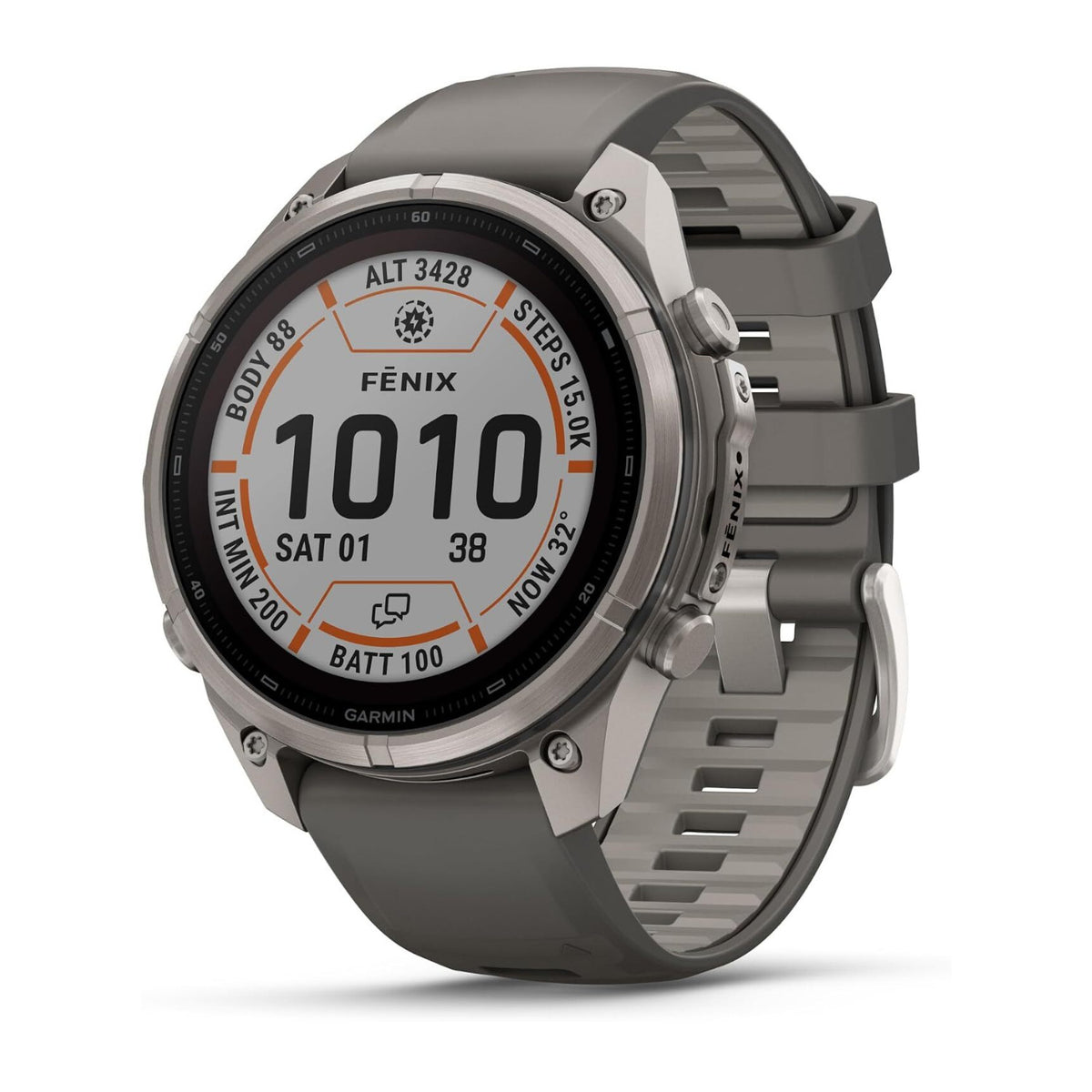 Garmin fēnix 9 Pro Solar Smartwatch 47mm (Titanium, Pebble/Silver Gray)