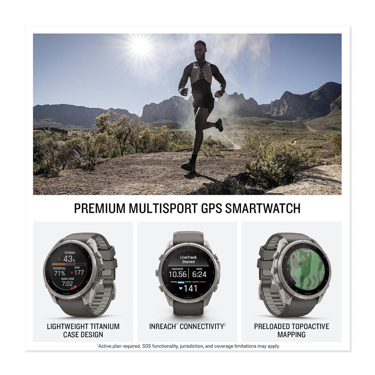Garmin fēnix 9 Pro Solar Smartwatch 47mm (Titanium, Pebble/Silver Gray)