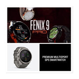 Garmin fēnix 9 Pro Solar Smartwatch 47mm (Titanium, Pebble/Silver Gray)
