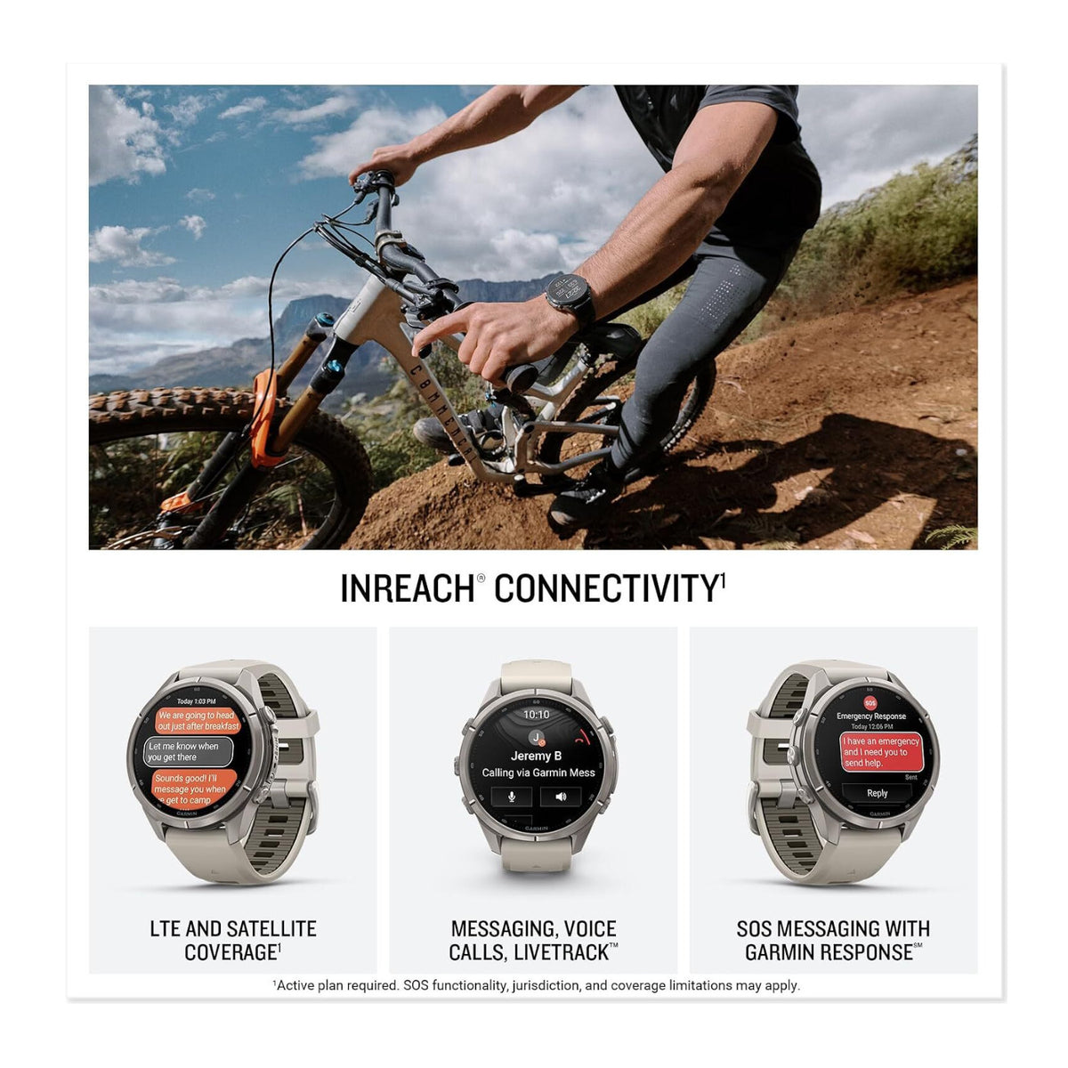 Garmin fenix 9 Pro AMOLED GPS 43mm Smartwatch with inReach (Titanium Fog Gray/Sandstone)