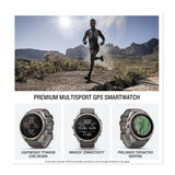 Garmin Fenix 9 Pro Solar 47mm Titanium GPS Smartwatch with inReach (Pebble/Silver Gray)