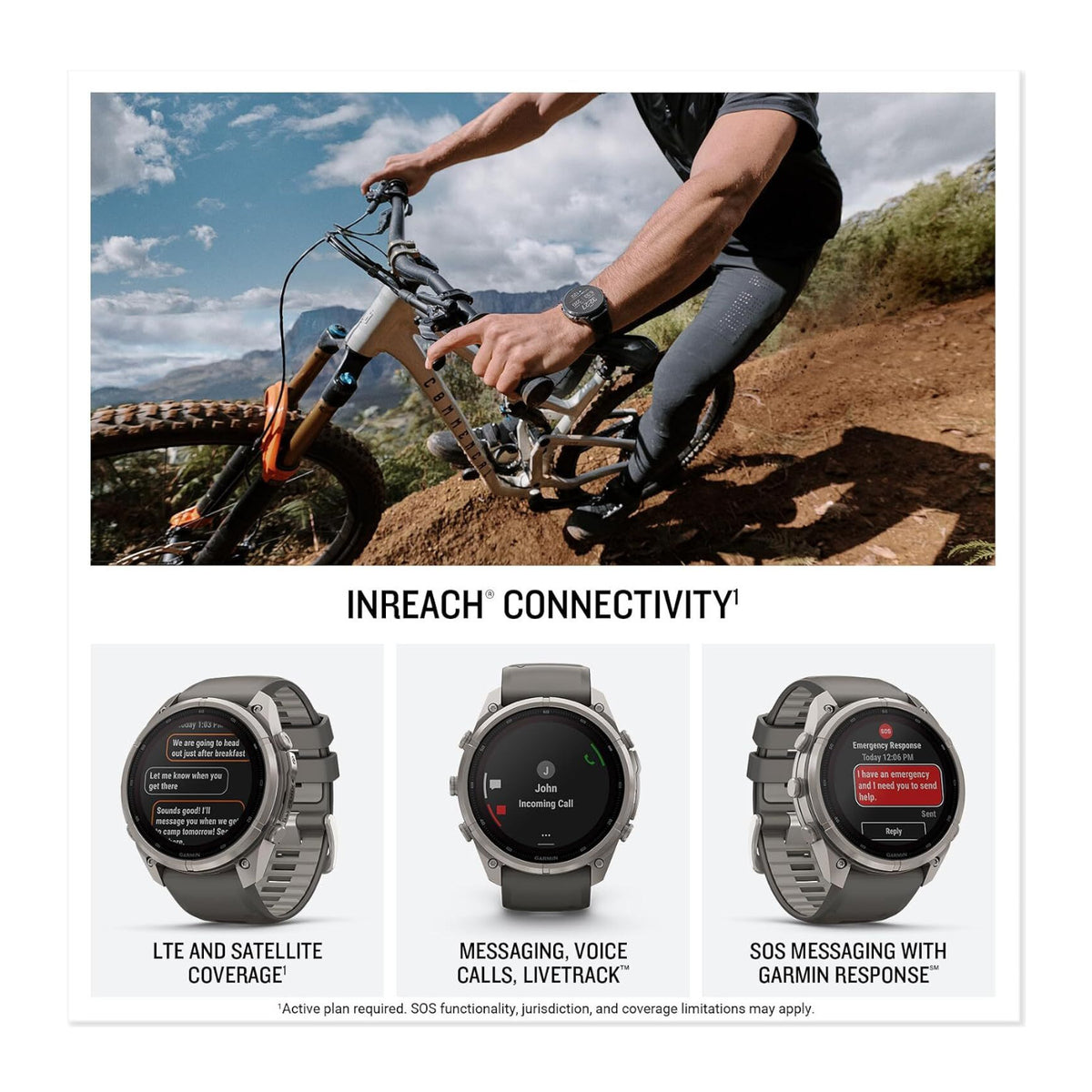 Garmin Fenix 9 Pro Solar 47mm Titanium GPS Smartwatch with inReach (Pebble/Silver Gray)