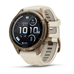 Garmin fenix 9 Pro AMOLED GPS 43mm Smartwatch with inReach (Autumn Gold Titanium/French Gray Band)