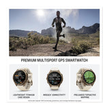 Garmin fenix 9 Pro AMOLED GPS 43mm Smartwatch with inReach (Autumn Gold Titanium/French Gray Band)