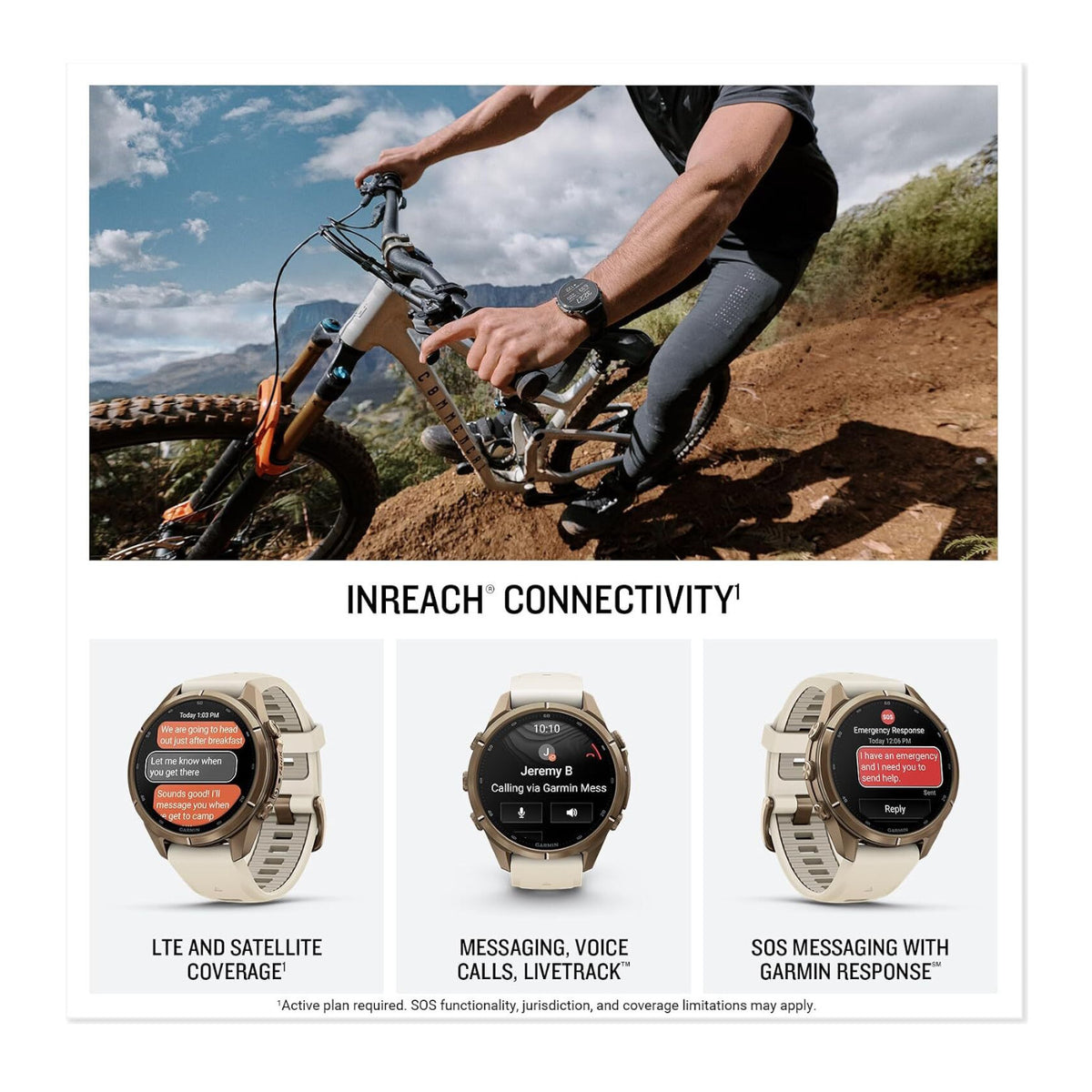 Garmin fenix 9 Pro AMOLED GPS 43mm Smartwatch with inReach (Autumn Gold Titanium/French Gray Band)
