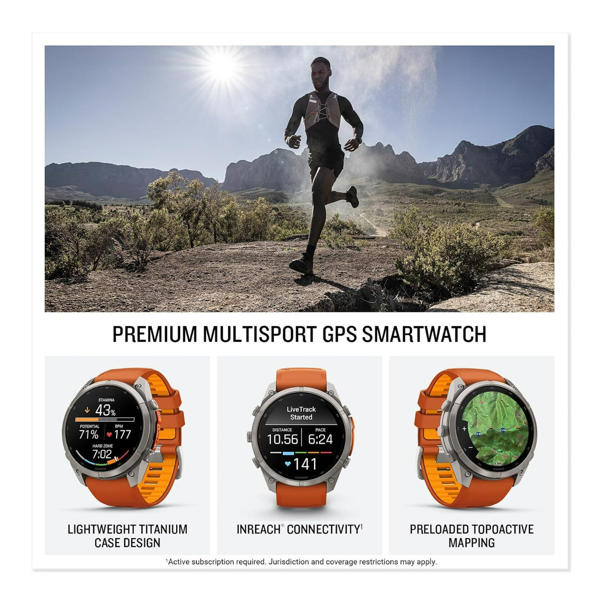Garmin fenix 9 Pro 51mm AMOLED Smartwatch (Titanium, Autumn/Spark Orange)
