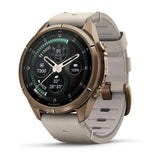Garmin fenix 9 Pro AMOLED GPS 43mm Smartwatch with inReach (Autumn Gold Titanium, Bone Leather)