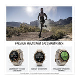 Garmin fenix 9 Pro AMOLED GPS 43mm Smartwatch with inReach (Autumn Gold Titanium, Bone Leather)