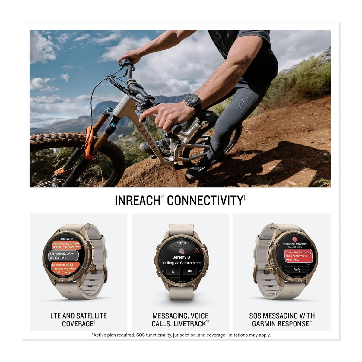 Garmin fenix 9 Pro AMOLED GPS 43mm Smartwatch with inReach (Autumn Gold Titanium, Bone Leather)