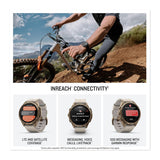 Garmin fenix 9 Pro AMOLED GPS 43mm Smartwatch with inReach (Autumn Gold Titanium, Bone Leather)