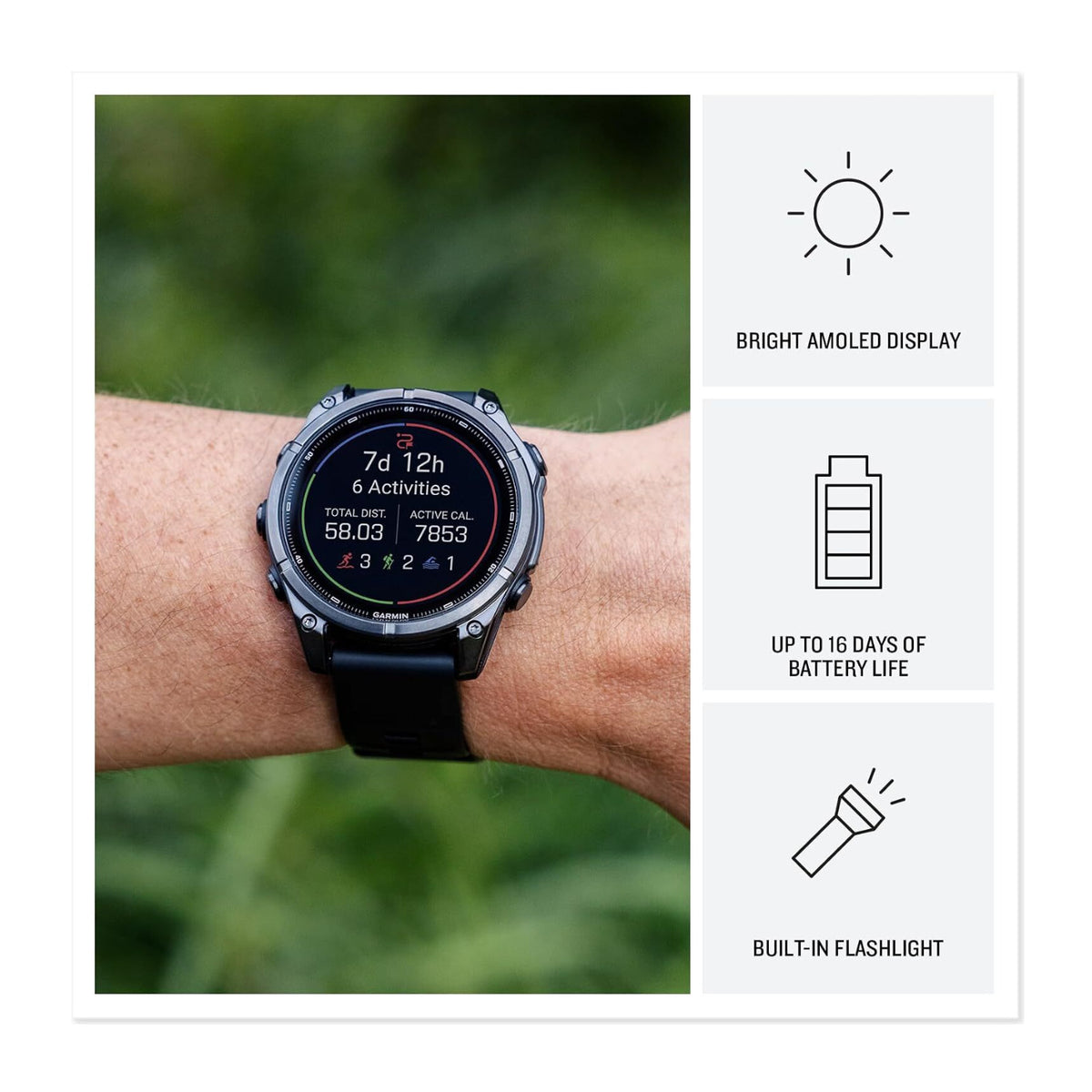 Garmin fēnix 9 Pro 47mm GPS Smartwatch, Titanium (Autumn/Spark Orange)