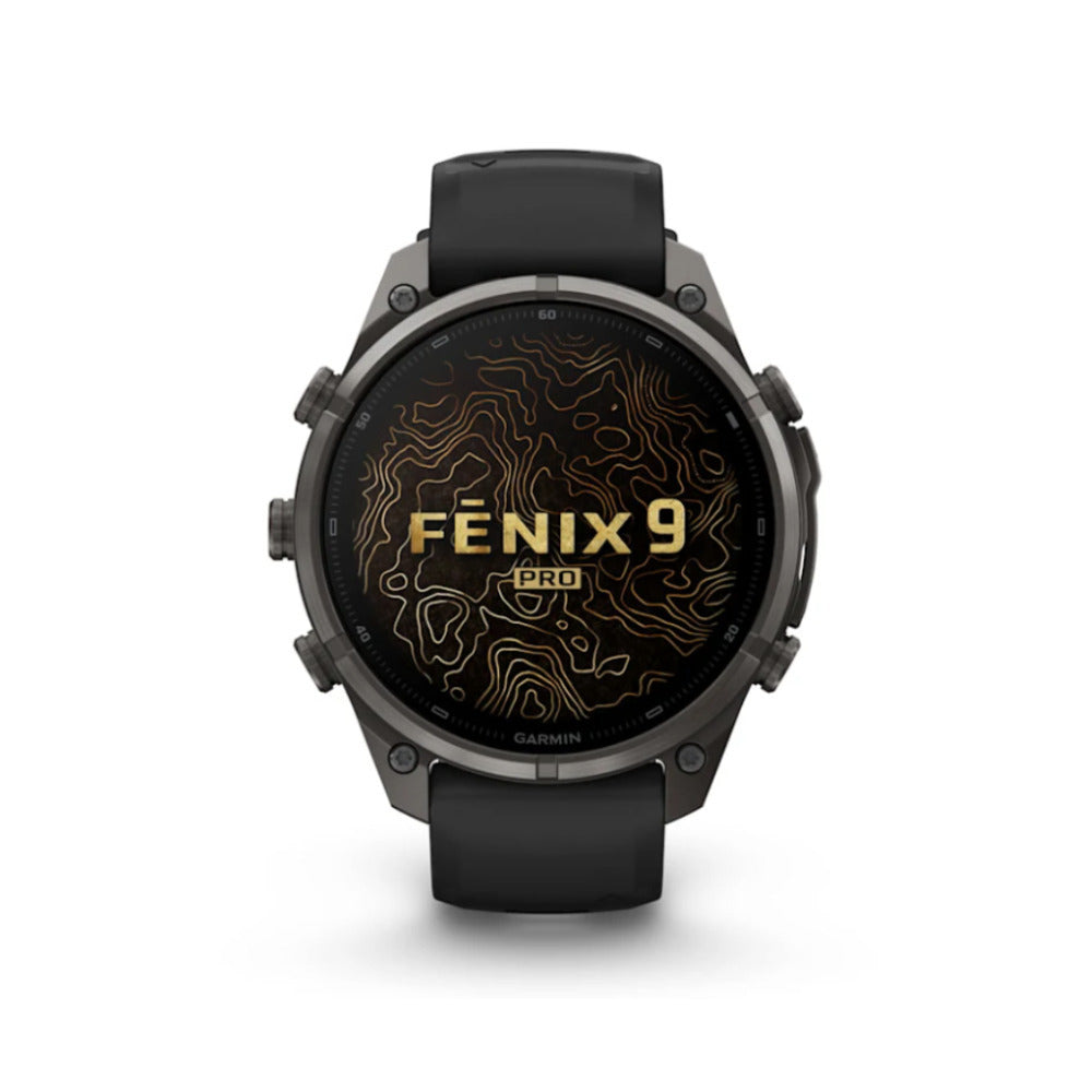 Garmin fenix 9 Pro AMOLED GPS 47mm Smartwatch (Carbon Gray DLC Titanium/Pebble Gray Band)