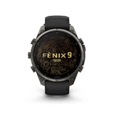 Garmin fenix 9 Pro AMOLED GPS 47mm Smartwatch (Carbon Gray DLC Titanium/Pebble Gray Band)