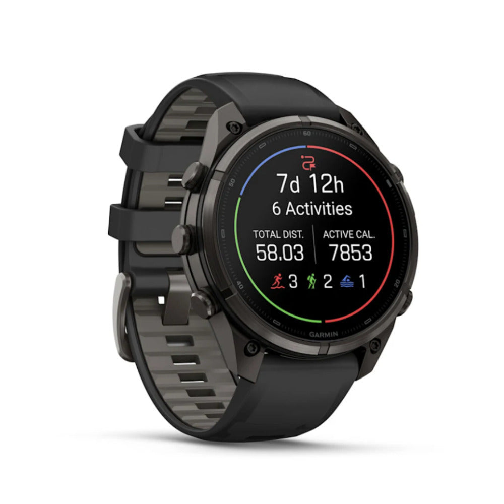 Garmin fenix 9 Pro AMOLED GPS 47mm Smartwatch (Carbon Gray DLC Titanium/Pebble Gray Band)