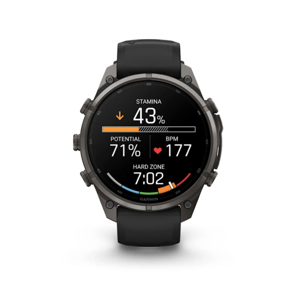 Garmin fenix 9 Pro AMOLED GPS 47mm Smartwatch (Carbon Gray DLC Titanium/Pebble Gray Band)