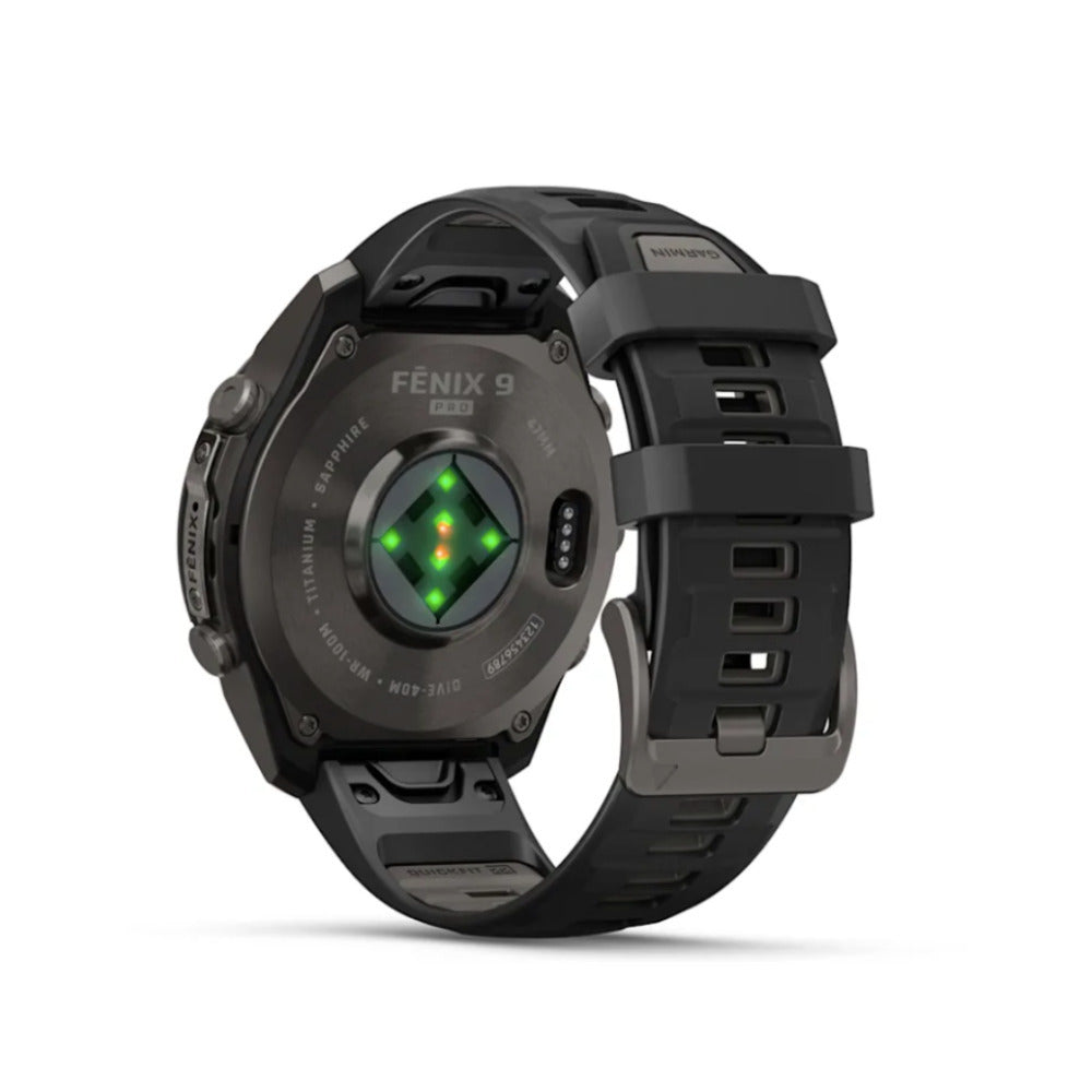 Garmin fenix 9 Pro AMOLED GPS 47mm Smartwatch (Carbon Gray DLC Titanium/Pebble Gray Band)
