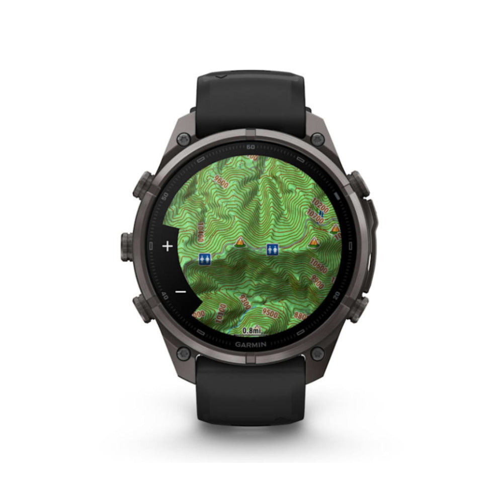 Garmin fenix 9 Pro AMOLED GPS 47mm Smartwatch (Carbon Gray DLC Titanium/Pebble Gray Band)