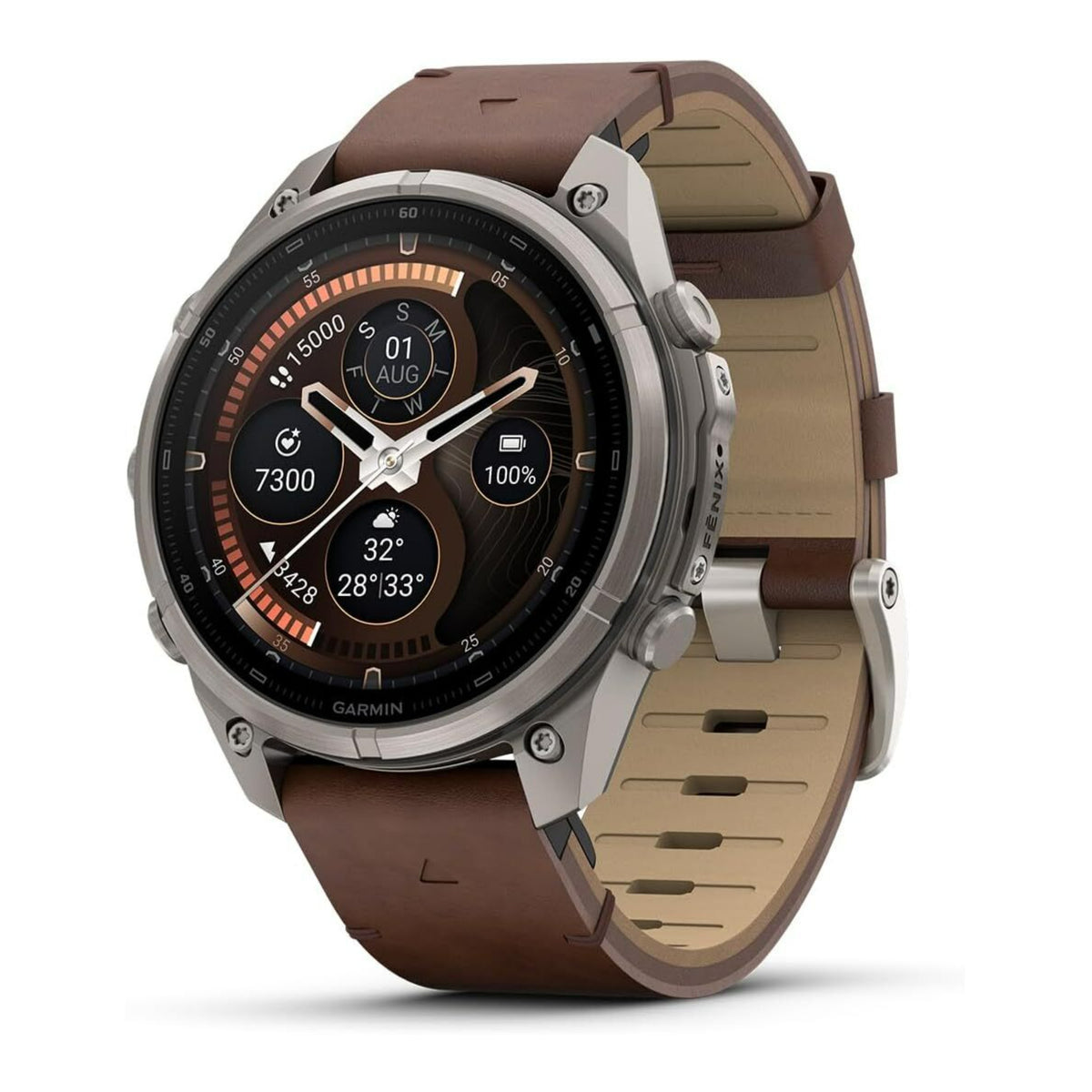 Garmin fenix 9 Pro 47mm AMOLED GPS Smartwatch (Titanium/ Walnut Leather)