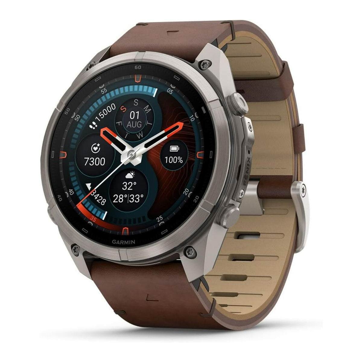Garmin fenix 9 Pro 51mm AMOLED GPS Smartwatch (Titanium/ Walnut Leather)